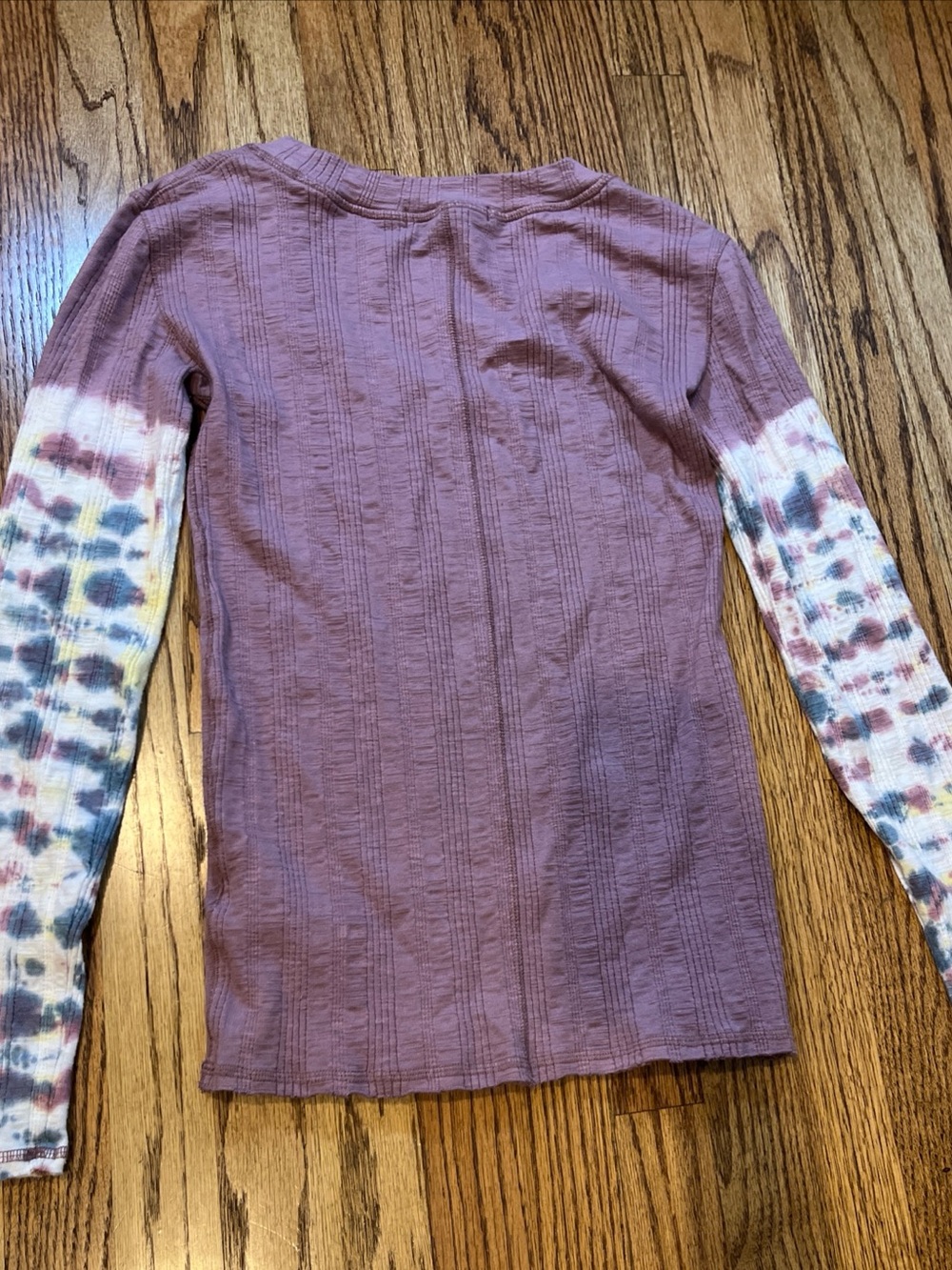 We The Free People Big Sur Tie Dye Long Sleeve Top Pink Size M Ribbed Boho Comfy - Picture 10 of 11